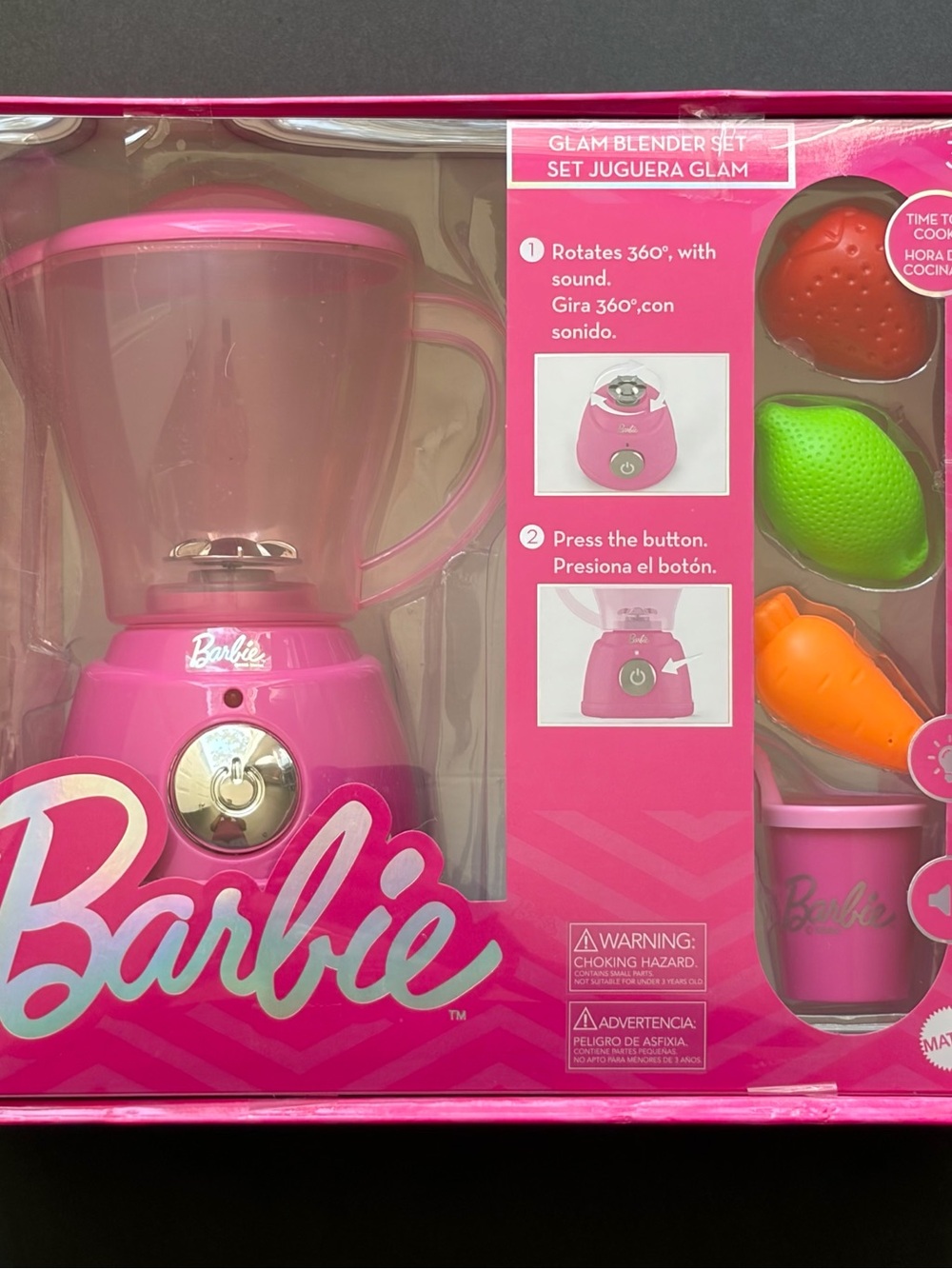Barbie Hot Pink Play Blender with Assorted Fruit